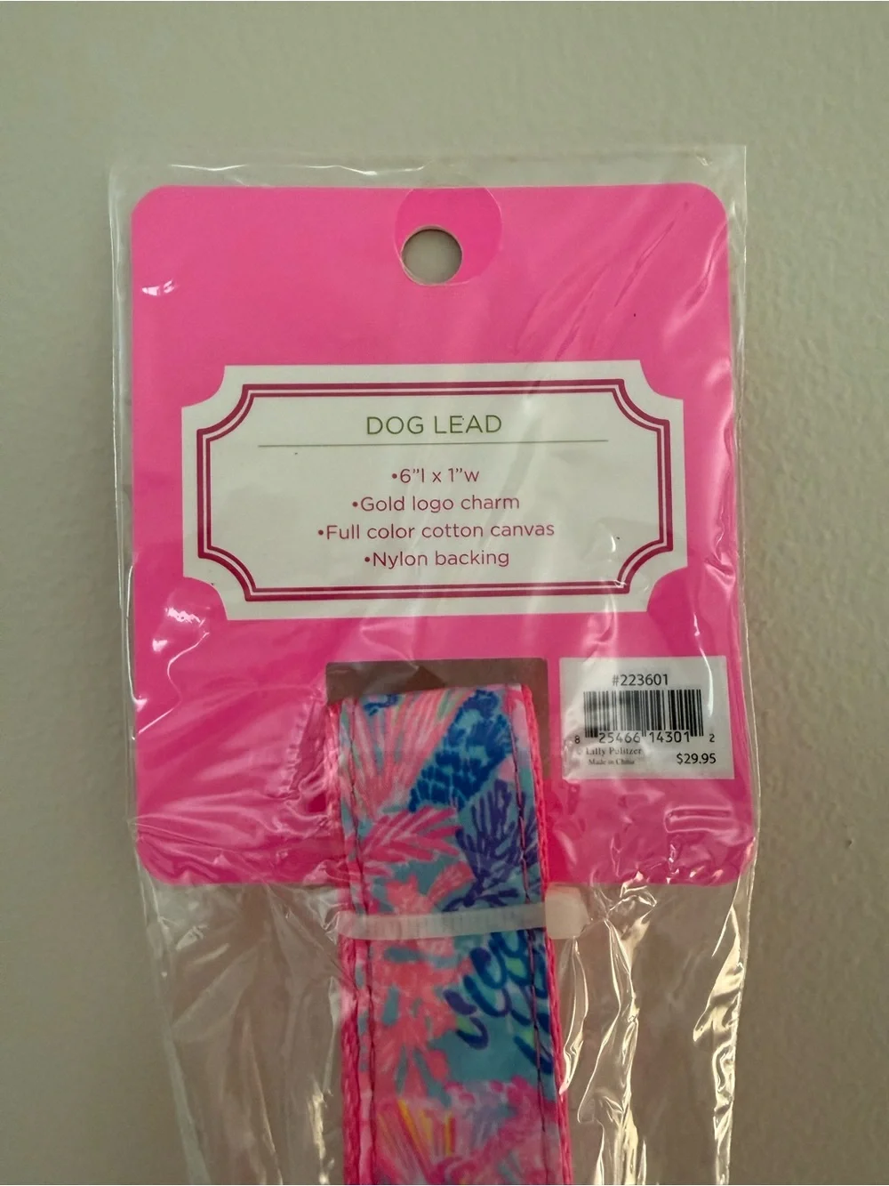 Lilly Pulitzer Dog Lead: Splendor in the Sand MED/LARGE Dog NWT